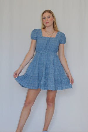 Dusty Blue Mini Dress