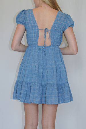 Dusty Blue Mini Dress